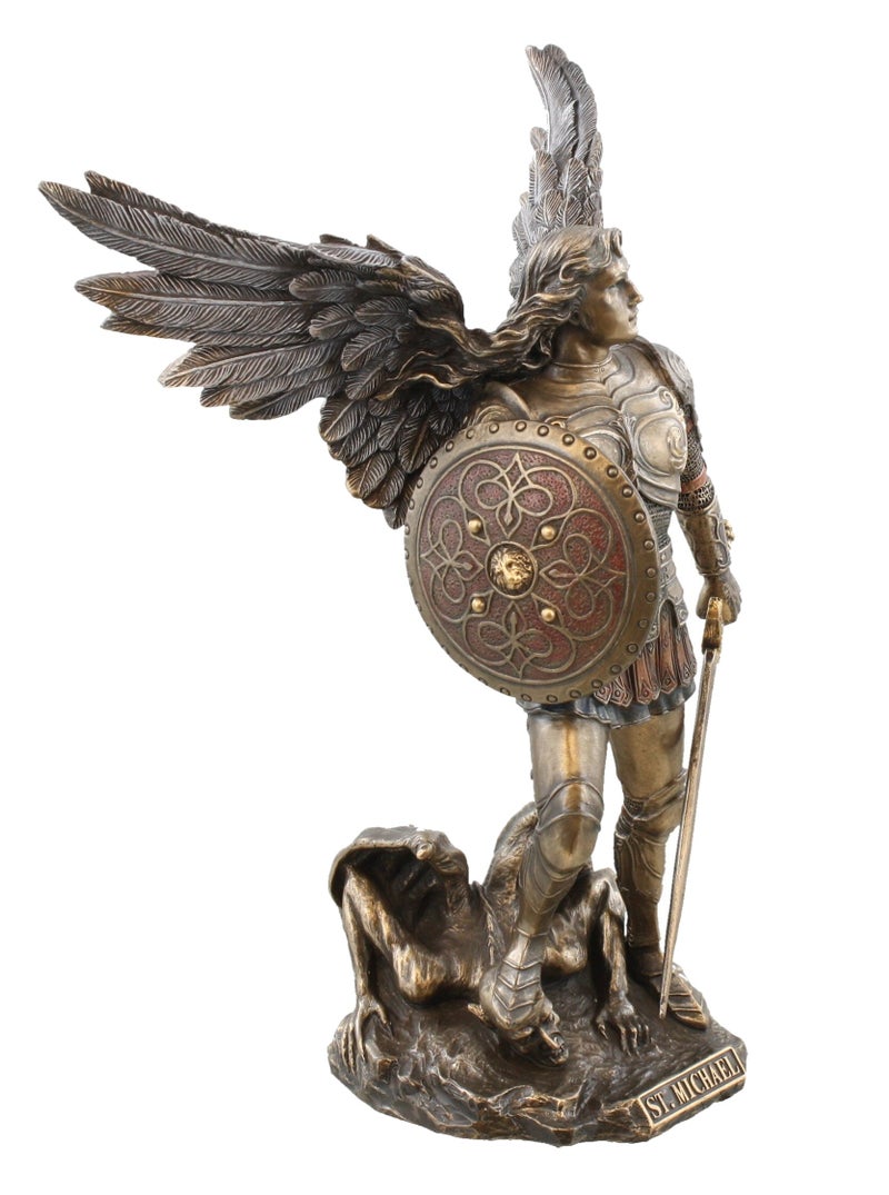 Unicorn Studio Studio Collection St. Michael with Sword and Shield - 9" Tall - Bronze Color - Image 3